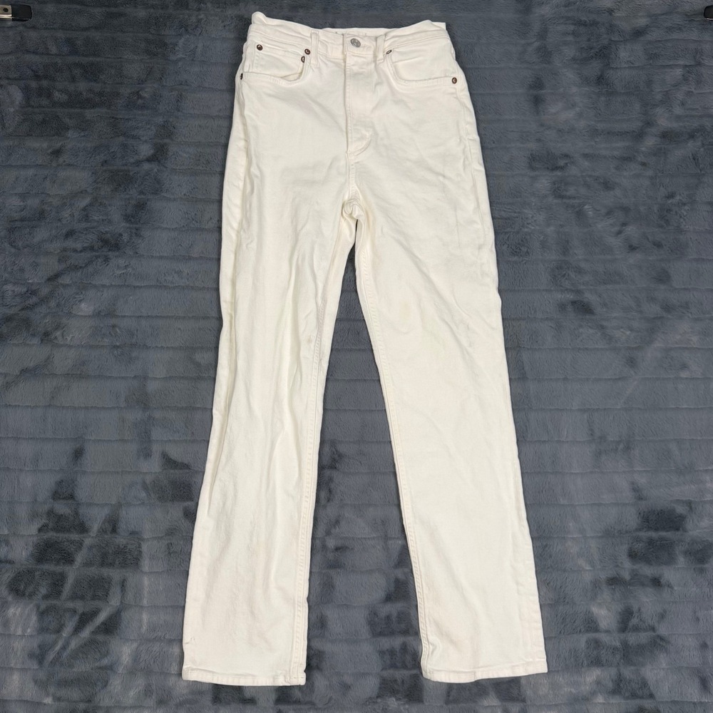 AGOLDE High Rise Stovepipe White Straight Leg Jeans 26 A9096-3001